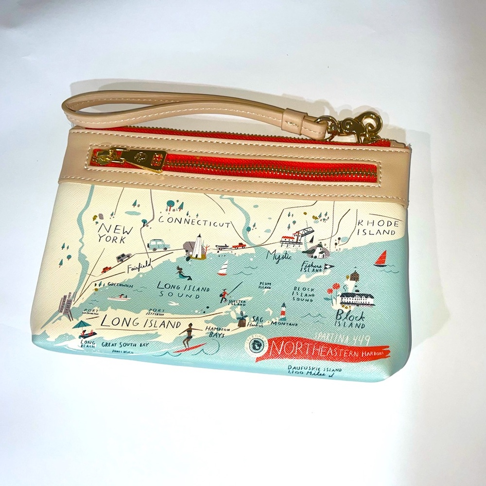 SPARTINA 449 new Northeastern Harbor Clutch Wristlet Cape Cod Martha’s Vinyard +